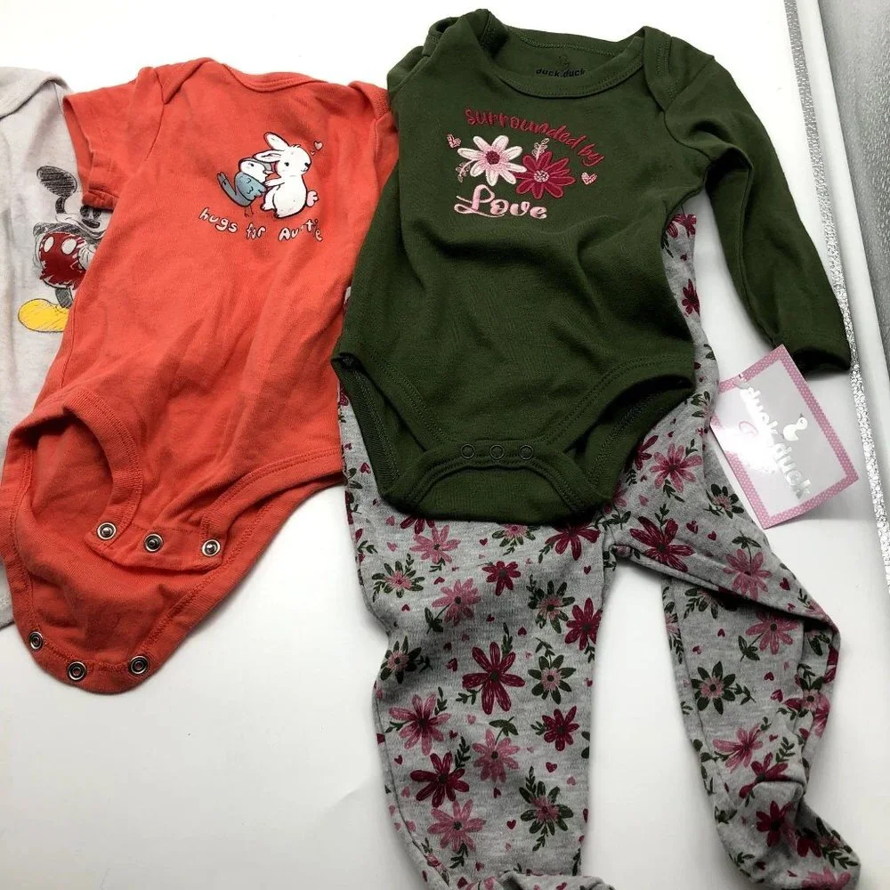 BUNDLE of Girls 3-6M Bodysuits Short Sleeve‎ Best Dad Auntie Mickey Carter's